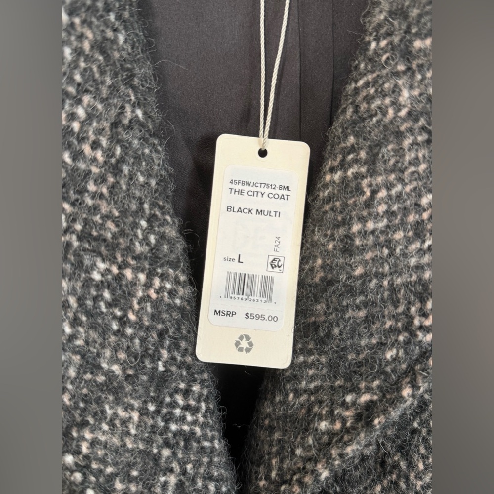 NWT* Favorite Daughter the City Tweed Coat Black/Multi, Size Large - Picture 4 of 7